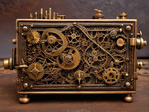 steampunk gears,clockmaker,steampunk,watchmaker,ornate pocket watch,scientific instrument,mechanical puzzle,music box,pocket watch,vintage pocket watch,mechanical watch,magnetic compass,clockwork,ladies pocket watch,hygrometer,radio clock,pocket watches,mechanical,treasure chest,old calculating machine,Illustration,Realistic Fantasy,Realistic Fantasy 13