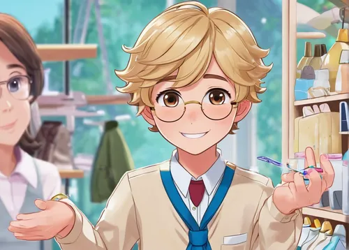 Imagine Adrien Agreste discovering a hidden power within himself while visiting his father's fashion studio.,darjeeling,tsumugi kotobuki k-on,lotte,anime cartoon,reading glasses,anime boy,with glasses