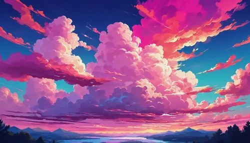 sky,landscape background,colorful background,sky clouds,rainbow clouds,clouds - sky,dusk background,clouds,fantasy landscape,skies,pink dawn,epic sky,mountain sunrise,cloudscape,dusk,cumulus,purple landscape,unicorn background,high landscape,cloud mountains,Conceptual Art,Daily,Daily 24