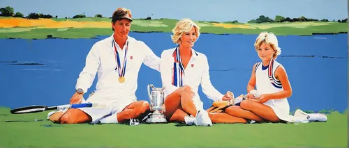 Johnson and Gretzky with their son after the completion of the 2016 U.S. Open.,rowing team,rowers,canoe sprint,modern pentathlon,young swimmers,traditional sport,rowing,nordic skiing,nordic combined,r