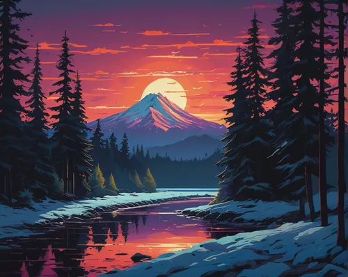 mountain sunrise,mount hood,mt hood,rainier,mount rainier,snowy peaks,alpine sunset,mountain landscape,snow mountain,mountain,snow mountains,mountain scene,mountains,mt rainier,mountain peak,snowy mountains,stratovolcano,landscape background,cascade mountain,half-dome,Conceptual Art,Fantasy,Fantasy 32