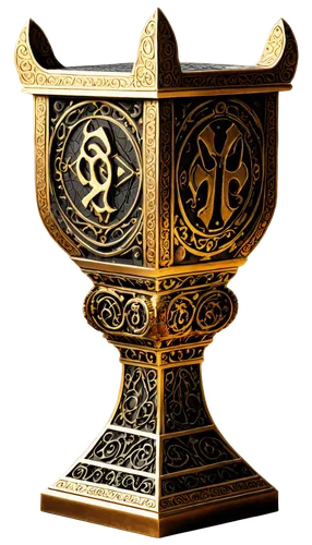 lectern,ciborium,gold chalice,tabernacles,reliquary,chalice,golden candlestick,font,orchestrion,lyre box,incense with stand,oriental lantern,knight pulpit,censer,3d render,medieval hourglass,3d model,lecterns,scrollwork,celtic cross,Illustration,Abstract Fantasy,Abstract Fantasy 09