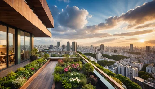 a high-end sustainable mixed-use residential complex in Tokyo, Japan, in the style of architect Robert A.M. Stern, Highlight the architectural sophistication, seamlessly integrated public spaces, mode