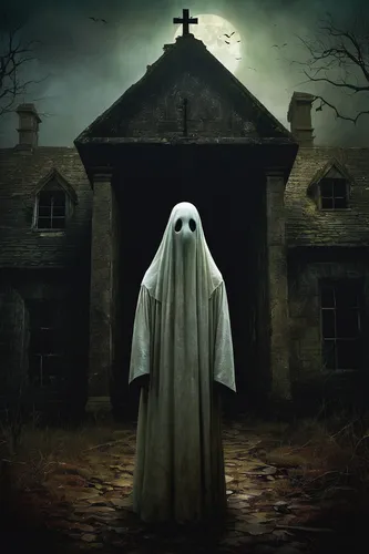 A spine-tingling horror movie poster with a terrifying ghost in an abandoned asylum.,the haunted house,haunted house,ghost castle,witch house,halloween poster,the ghost,creepy house,haunt,witch's hous