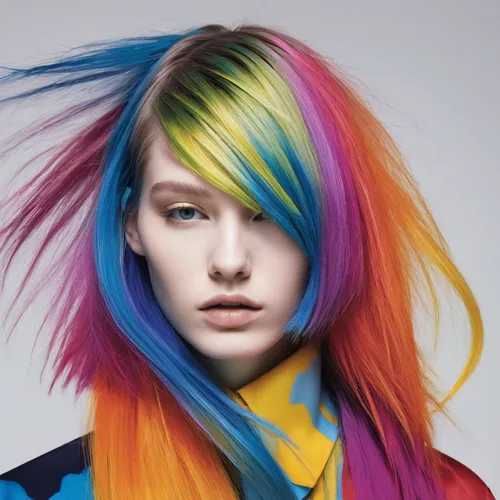 Create a fashion magazine article showcasing the trendiest hair colors for the upcoming season.,trend color,rainbow waves,colorfulness,rainbow color palette,colorful bleter,rainbow colors,colorfull,ha