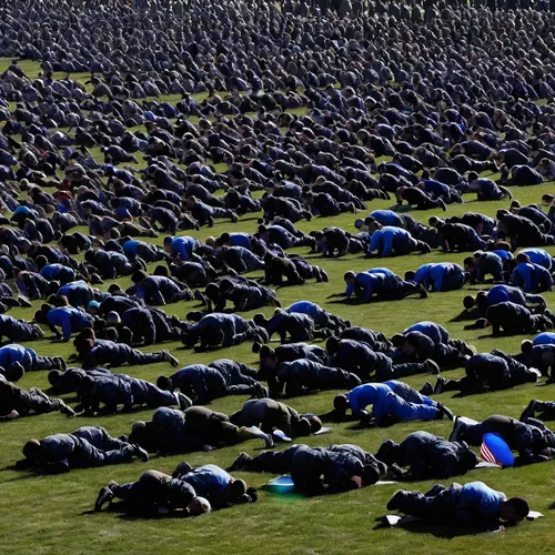 Hundreds of Airmen did pushups in honor of Air Force combat controller Technical Sgt. John Chapman after a Medal of Honor unveiling ceremony at the Air Force Memorial. Chapman, who was posthumously aw