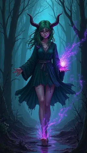 evil fairy,fae,necromancer,the witch,witching,sorceror,Illustration,Realistic Fantasy,Realistic Fantasy 03