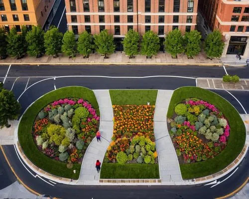 flower clock,flower bed,urban park,center park,flower carpet,flowerbeds,botanical square frame,spring garden,capitol square,flower border,paved square,landscaped,urban design,highway roundabout,flower blanket,flower borders,floral greeting,flower garden,brindleyplace,roundabout,Illustration,American Style,American Style 10