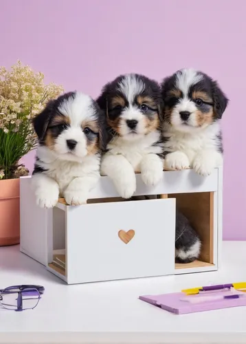 Craft a heartwarming broadcast break with adorable puppies.,cavalier king charles spaniel,puppies,pekingese,japanese chin,miniature australian shepherd,pet vitamins & supplements,shih tzu,corgis,tibet