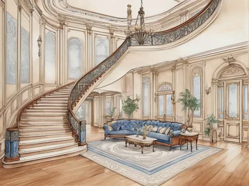 renderings,banisters,renovation,penthouses,luxury home interior,staircase,circular staircase,winding staircase,staircases,cochere,renovating,remodel,palladianism,sketchup,mansion,driehaus,bridal suite,palatial,luxury property,ornate room,Unique,Design,Blueprint