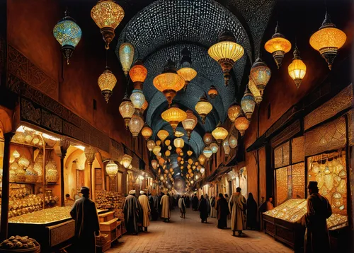 morocco lanterns,islamic lamps,grand bazaar,chinese lanterns,souq,lanterns,souk,japanese paper lanterns,chinese lantern,spice souk,souk madinat jumeirah,lampion,hanging lantern,gas lamp,angel lanterns,street lamps,nizwa souq,illuminated lantern,fairy lanterns,bazaar,Illustration,Retro,Retro 24