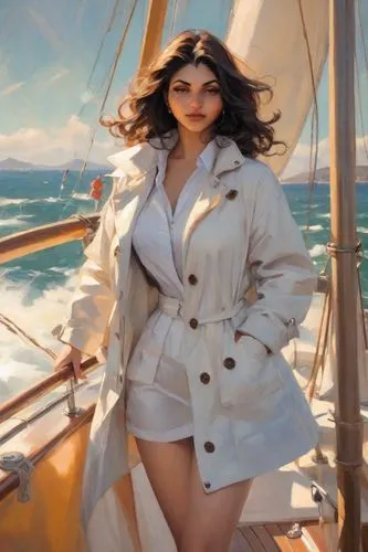 yachtswoman,priyanka chopra,girl on the boat,tropico,katrina,on a yacht,Digital Art,Impressionism