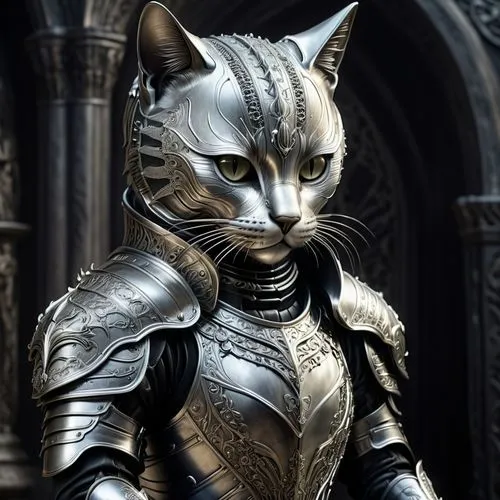 cat warrior,armored animal,knight armor,eqecat,miqdad,armored,catterson,cathala,warden,felino,cat european,knight,cataphracts,kitterman,catsoulis,knightly,catman,katzen,korin,hrothgar,Conceptual Art,Sci-Fi,Sci-Fi 02