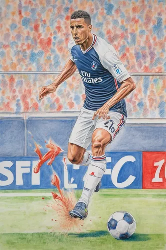 Write a thrilling story about a Paris FC player competing in a high-stakes final match.,oil on canvas,ronaldo,oil painting on canvas,hazard,décebale,oil painting,footballer,josef,soccer player,sandro,