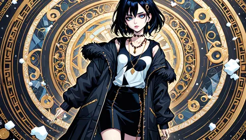 anime japanese clothing,nine-tailed,shinigami,clockmaker,magic grimoire,priestess,sorceress,goddess of justice,anime 3d,zodiac sign libra,black coat,yukio,background image,swordswoman,justitia,spiral background,rosa ' amber cover,underworld,fuki,sidonia,Anime,Anime,General