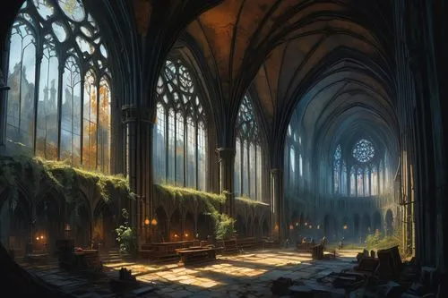 hall of the fallen,cathedral,haunted cathedral,nidaros cathedral,cathedrals,sanctuary,labyrinthian,gothic church,the cathedral,praetorium,sepulchres,nargothrond,ecclesiatical,kantorei,cloisters,sanctum,medieval,church painting,cloister,seregil,Conceptual Art,Oil color,Oil Color 04