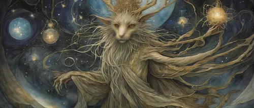 goatflower,the enchantress,faerie,light bearer,dryad,sorceress,astral traveler,shamanic,priestess,faery,magus,druids,shamanism,fantasy portrait,elven,faun,divination,the witch,fae,candlemaker,Illustration,Realistic Fantasy,Realistic Fantasy 14