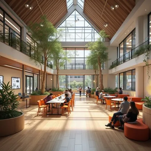 school design,atriums,renderings,modern office,daylighting,schulich,3d rendering,langara,phototherapeutics,offices,cafeteria,meditech,biotechnology research institute,genzyme,jadwin,rit,revit,university library,atrium,bridgepoint,Photography,General,Realistic