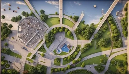 Top view park,dubai frame,panoramical,urban park,hot-air-balloon-valley-sky,climbing garden,highway roundabout,sky space concept,eco-construction,urban design,smart city,urban development,shanghai dis