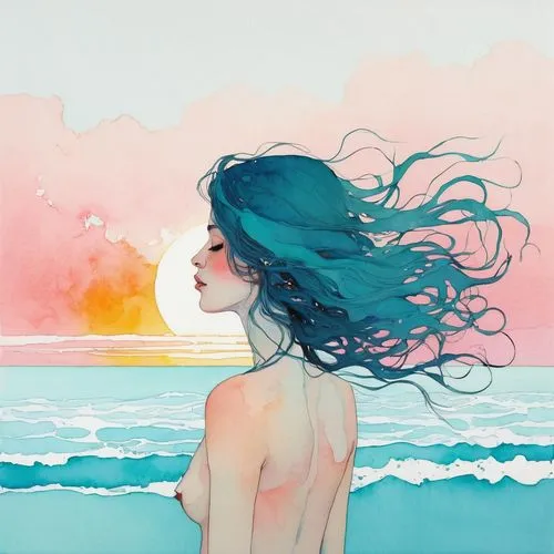 sea breeze,watercolor mermaid,watercolor blue,saltwater,sea-lavender,ocean,mermaid background,sea-shore,ocean blue,sea,the wind from the sea,the endless sea,seashore,exploration of the sea,watery heart,sea ocean,blue hawaii,the sea,seawater,the shallow sea,Illustration,Paper based,Paper Based 19