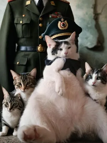 cat family,lieutenants,vintage cats,pussycats,oktoberfest cats,servicemen,cat pageant,bodyguards,militaires,gatos,copycatting,commandoes,catterns,militares,militarymen,generals,cats,katzenjammer,militates,katzen