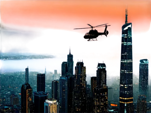 Free stock movie clip, high-definition, cinematic footage, slow-motion, dramatic lighting, foggy atmosphere, cityscape at dusk, skyscraper in background, helicopter aerial shot, fast-paced editing, vi