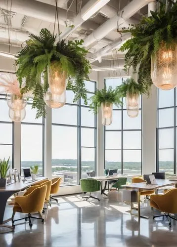 hanging plants,modern decor,contemporary decor,penthouses,creative office,potted plants,house plants,houseplants,roof garden,harborside,hostplants,skyloft,modern office,conference room,wintergarden,daylighting,meeting room,lounges,hanging plant,interior decor,Conceptual Art,Fantasy,Fantasy 24