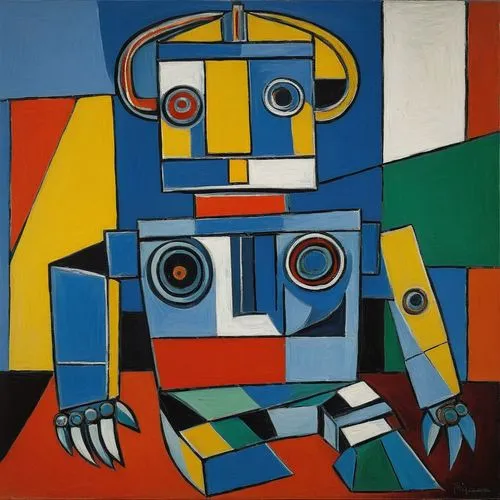 cubist,cubists,leger,robot icon,paolozzi,cubism,Art,Artistic Painting,Artistic Painting 05