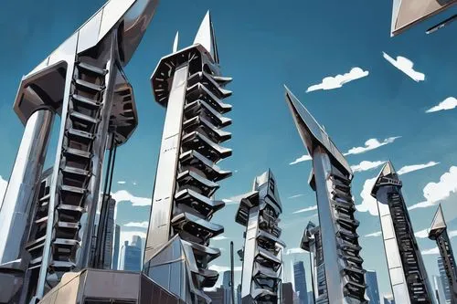 arcology,futuristic architecture,highrises,supertall,coruscant,cybercity,oscorp,high rises,genosha,futuristic landscape,skyscrapers,skyreach,unbuilt,skyscraping,capcities,megacorporations,skycraper,lexcorp,tall buildings,skyscraper town,Illustration,Retro,Retro 12