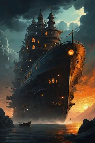 ghost ship,sea fantasy,gangplank,skyship,pirate ship,galleon,westerdam,shipwreck,fantasy picture,battlecruiser,aground,ship wreck,old ship,fireship,dreadnaught,heerema,shipborne,shipbroker,merchantman,battlecruisers,Photography,Artistic Photography,Artistic Photography 05