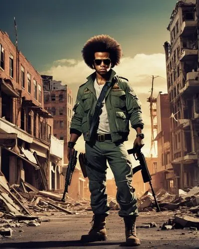 afro-american,afroamerican,afro american,libya,the sandpiper combative,hip hop music,free fire,afro,thundercat,digital compositing,hip-hop,photoshop manipulation,addis ababa,revolution,solider,man holding gun and light,novelist,image manipulation,action film,war correspondent,Illustration,American Style,American Style 10