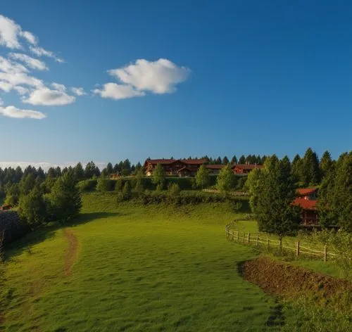 a field with some grass in it and buildings behind,zlatibor,bucovina romania,bucovina,ore mountains,bukovina,maramures,Photography,General,Realistic