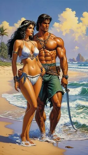 liefeld,herculean,themyscira,man and wife,polynesians,beachheads,Illustration,American Style,American Style 07