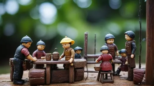 miniature figures,wooden figures,playmobil,construction workers,forest workers,tilt shift,construction toys,little people,christmas crib figures,construction industry,construction set toy,link buildin