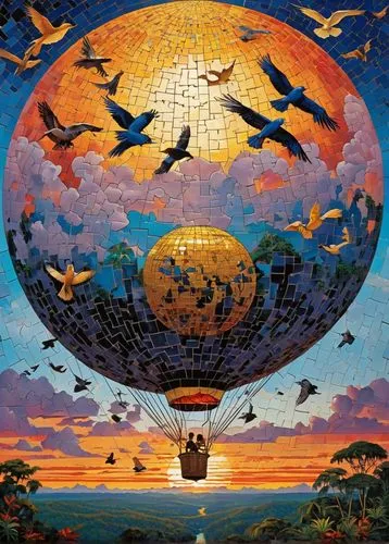 globe,the globe,globetrotter,hot air balloon,hot air balloons,balloon trip,parachute,flying island,migration,flying birds,migratory,atlas,ballooning,terrestrial globe,parachutes,beach ball,bird migration,cluster ballooning,kaleidoscope,travelers,Illustration,Paper based,Paper Based 12