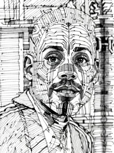 wireframe graphics,wireframe,african man,albrecht dürer,digiart,man with a computer,computer art,graph paper,anmatjere man,frame drawing,cyborg,leonardo devinci,pencil art,advertising figure,self-port