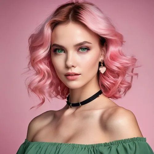 pink hair,pink beauty,natural pink,pinkaew,peach color,color pink,Photography,General,Realistic