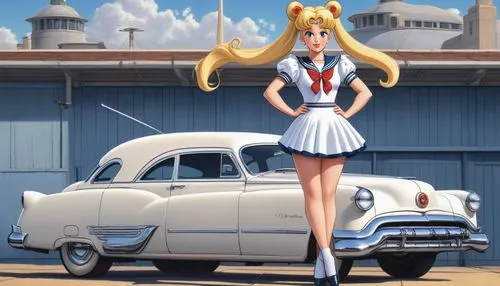 nash metropolitan,ford prefect,opel captain,hudson hornet,sailor,packard patrician,buick super,opel adam,tsumugi kotobuki k-on,dodge la femme,chevrolet fleetline,opel record p1,girl and car,simca,pin up girl,pin-up girl,chevrolet bel air,aronde,karmann gia,pin up,Illustration,Children,Children 03