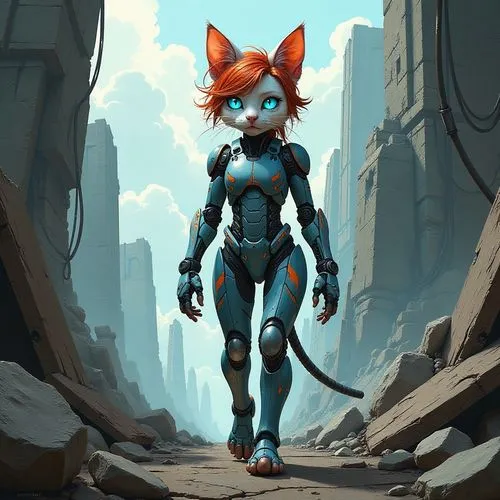 symetra,bandicoot,alleycat,outfox,cartoon cat,wildstar,Conceptual Art,Sci-Fi,Sci-Fi 05