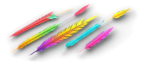 Transparent arrows, multiple arrows, crossing each other, metallic material, shiny surface, sharp tips, colorful feathers on ends, dynamic movement, rapid motion, action pose, dramatic lighting, 3/4 c