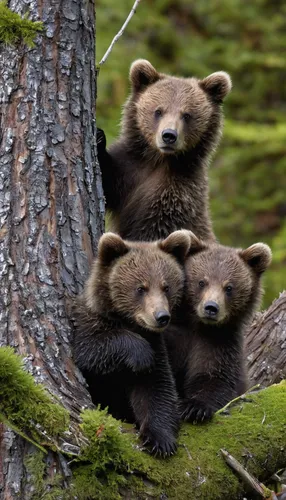 bear cubs,brown bears,pine family,grizzly cub,grizzlies,family outing,soapberry family,black bears,bears,mother and children,birch family,otters,bear cub,cub,cute animals,huddle,cuddling bear,the bears,grizzly bear,harmonious family,Photography,Black and white photography,Black and White Photography 03