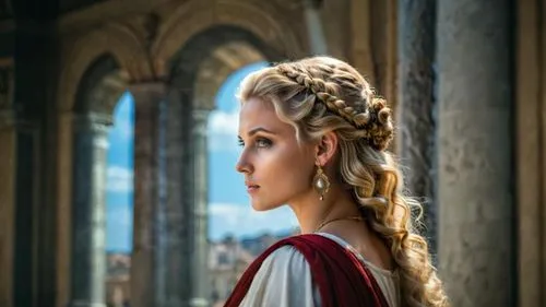 rapunzel,elsa,braid,celtic queen,half profile,girl in a historic way,princess' earring,elaeis,kings landing,accolade,tiara,regal,eufiliya,semi-profile,diadem,a princess,braids,game of thrones,cepora judith,nero