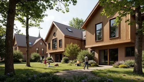 cohousing,passivhaus,ecovillages,timber house,townhomes,netherwood,3d rendering,ecovillage,redrow,lodges,shiplake,residential house,forest house,new housing development,homebuilding,ifrane,housebuilding,frisian house,sketchup,residential