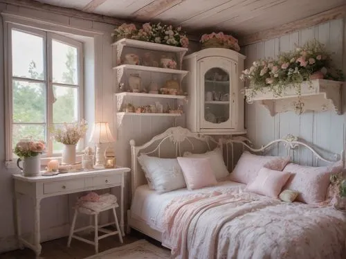 shabby chic,shabby-chic,the little girl's room,canopy bed,shabby,bedroom,doll house,danish room,children's bedroom,country cottage,ornate room,rustic,guest room,nursery decoration,sleeping room,baby room,vintage floral,bay window,great room,bridal suite,Photography,General,Natural