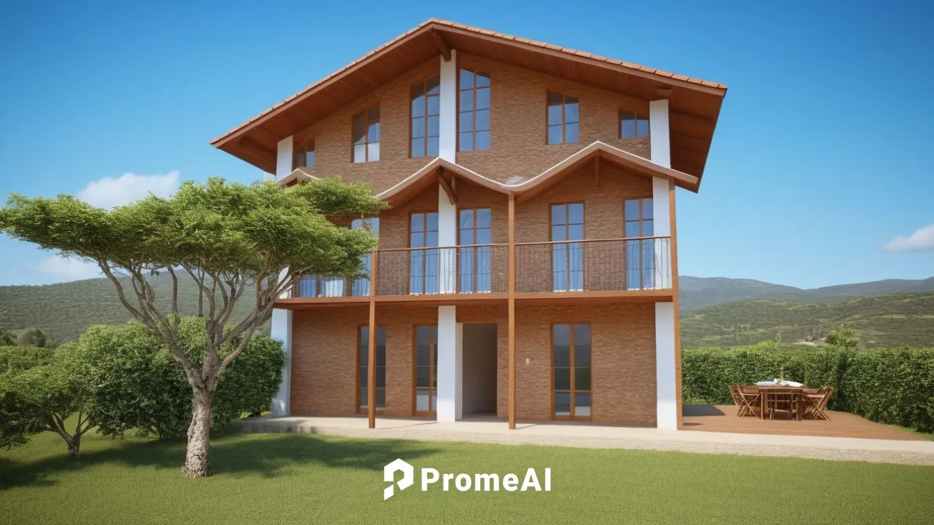 una casa de campo, no la modifiques en lo absoluto, solo agrega un entorno de campo,passivhaus,3d rendering,wooden house,revit,sketchup,frame house,timber house,prefab,modern house,render,homebuilding