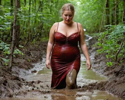 Die markierten Flächen der Dame und dem Kleid sollen  Schlamm und Dreck haften.,pregnant woman,the blonde in the river,pregnant girl,maternity,pregnant women,pregnancy,girl in a long dress,pregnant st