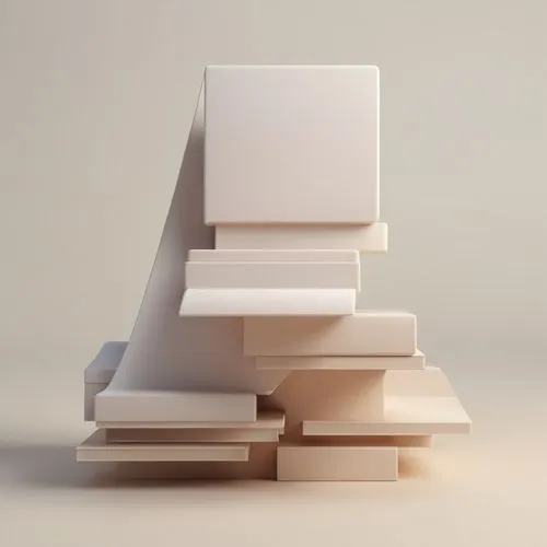 abstract cityscape,a pile of white plastic material against a light grey background,stack of paper,paper stand,paperboard,containerboard,stack of moving boxes,folded paper,Photography,General,Realisti