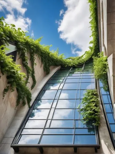 roof garden,greenhouse effect,skyways,skybridge,balcony garden,roof landscape,trellises,skywalks,sky ladder plant,earthship,climbing garden,tunnel of plants,plant tunnel,biospheres,atriums,greenhouse,glasshouse,glass roof,glass facade,hanging plants,Art,Artistic Painting,Artistic Painting 51