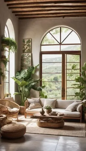 sunroom,beautiful home,home interior,living room,wooden windows,sitting room,home landscape,natuzzi,luxury home interior,livingroom,wooden beams,interior decor,contemporary decor,roof landscape,french windows,tropical house,rustic aesthetic,conservatories,travertine,house plants,Illustration,Realistic Fantasy,Realistic Fantasy 43