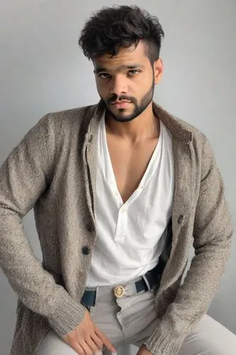 pakistani boy,indian celebrity,male model,virat kohli,fashion shoot,yemeni,devikund,amitava saha,romantic look,khoresh,kabir,white clothing,smart look,persian poet,indian,men clothes,muslim background,handsome model,persian,male poses for drawing,Photography,Realistic